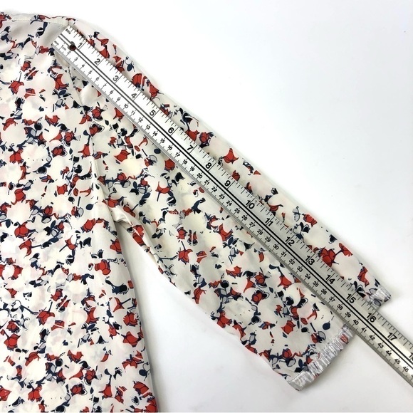 Marc Jacobs floral silk blouse 3/4 sleeve blouse Size 0 round neck - Picture 12 of 13